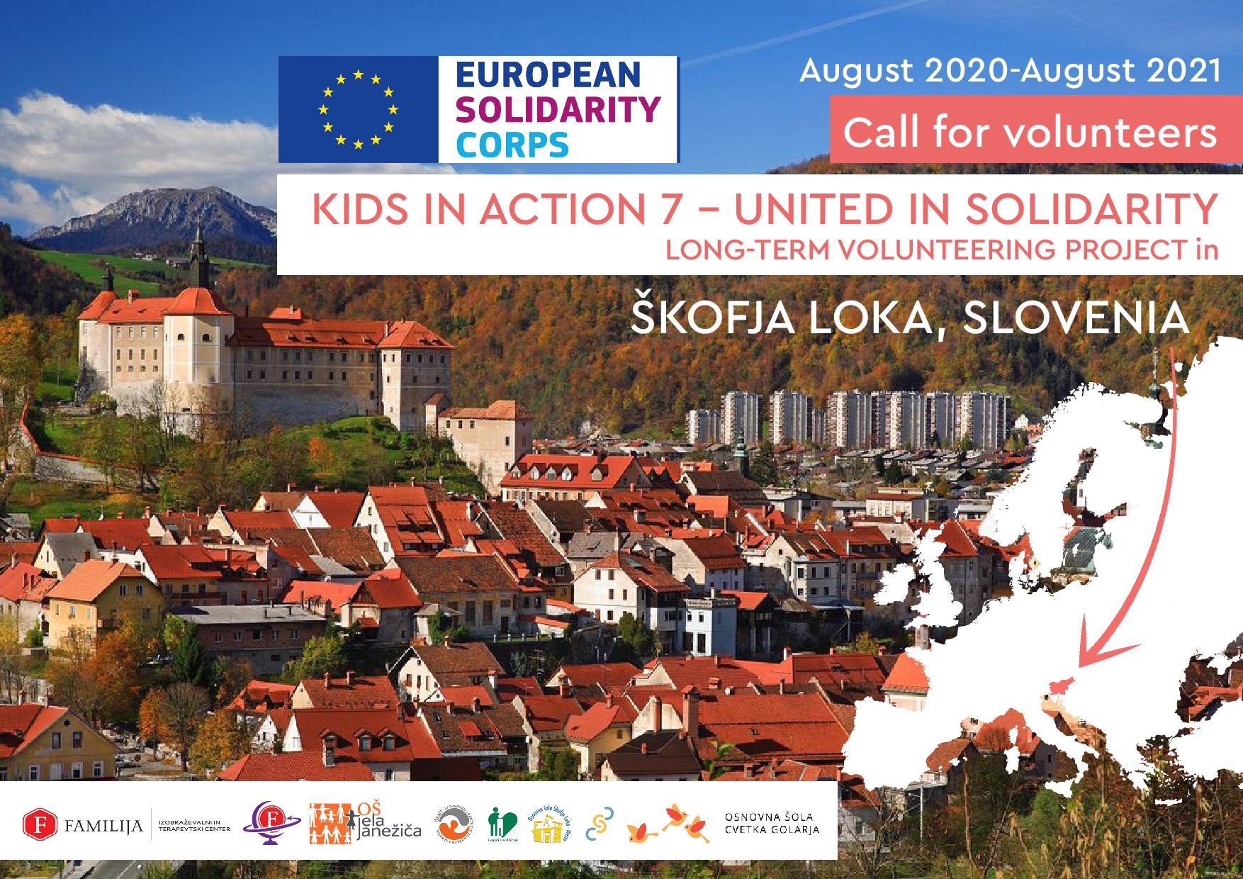 [APEL ÎNCHIS] Oportunitate de voluntariat Kids in Action 7 – Škofja Loka, Slovenia, august 2020 – august 2021 [DL 10.03.2020]